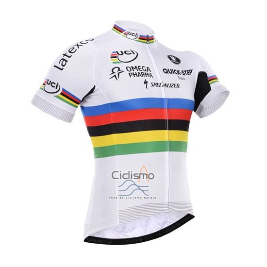 Uci Mondo Campione Lider Ropa Ciclismo Culotte Corto 2016 Hombre Mangas Cortas Quick Step Blanco